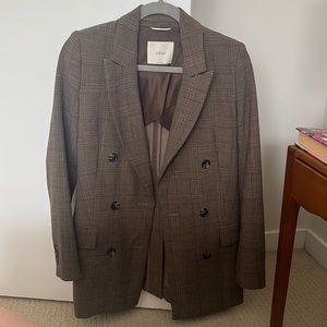 Wilfred brown plaid blazer size 0